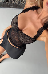 I Don't Believe It Halter Top Black