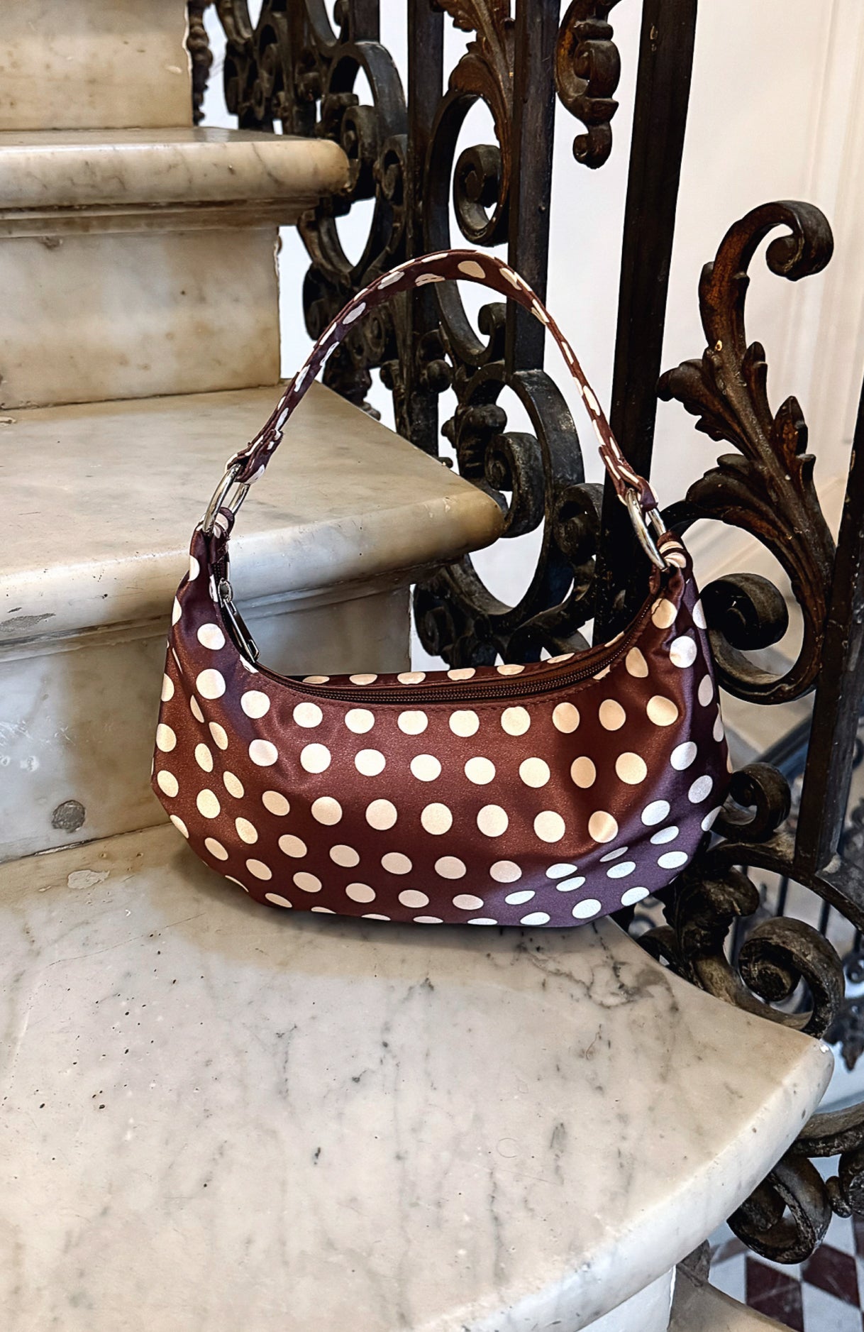 Aydin Shoulder Bag Chocolate Polka Dot