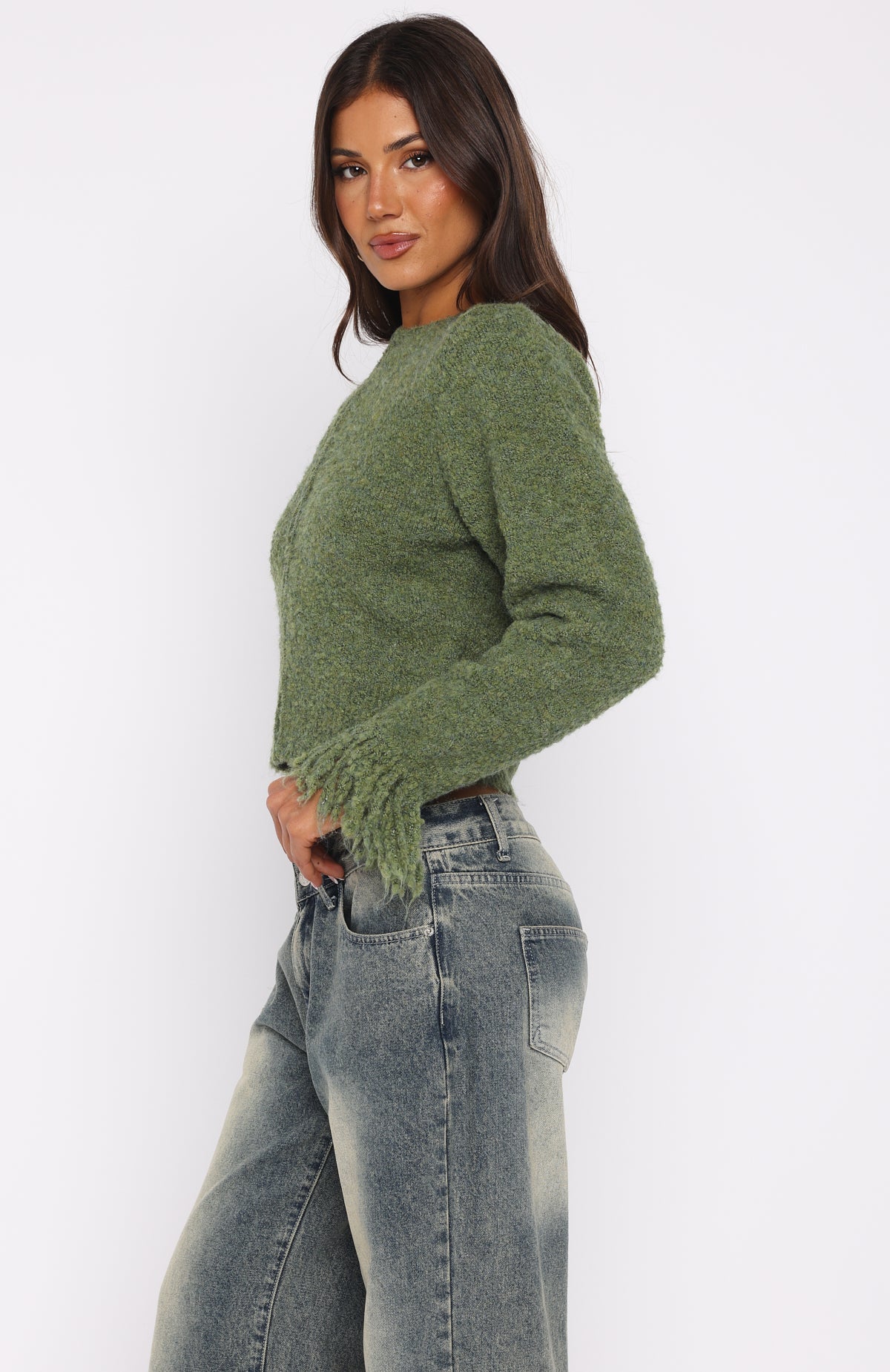 Baby It's Cold Knit Cardigan Moss
