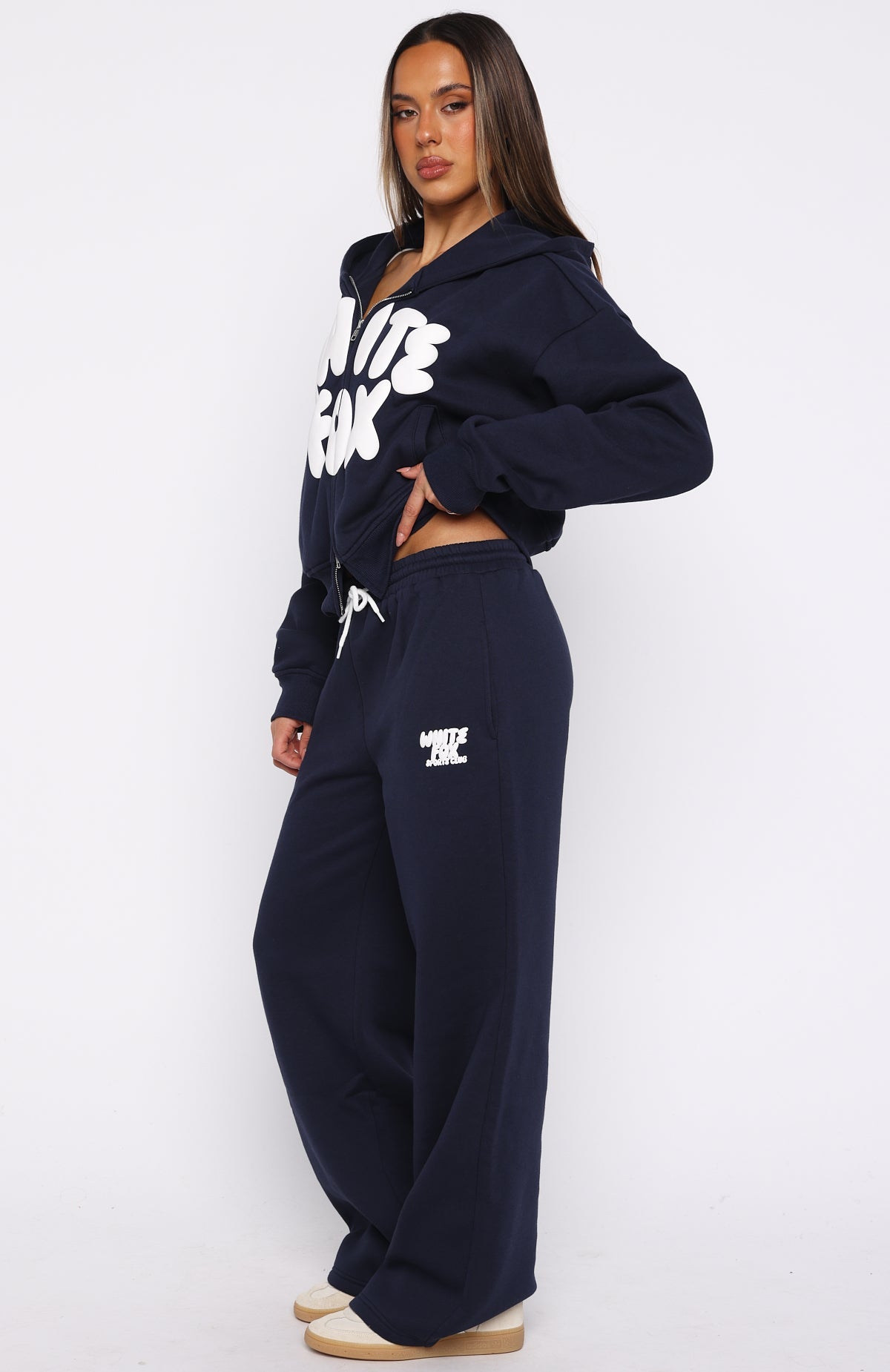 Club 14 Allie Wide Leg Sweatpants Navy