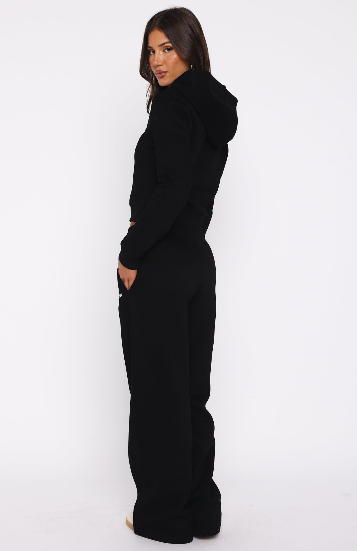 Comfy And Cute Wide Leg Sweatpants Black