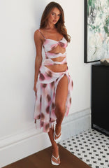 Dancing In Greece Midi Dress Neopolitana Sundae