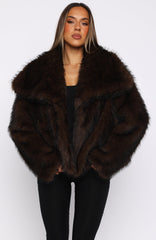 Dirty Martini Faux Fur Jacket Chocolate