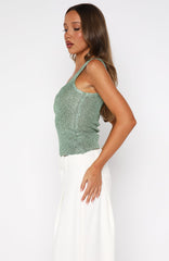 Down For Me Sequin Knit Top Spearmint
