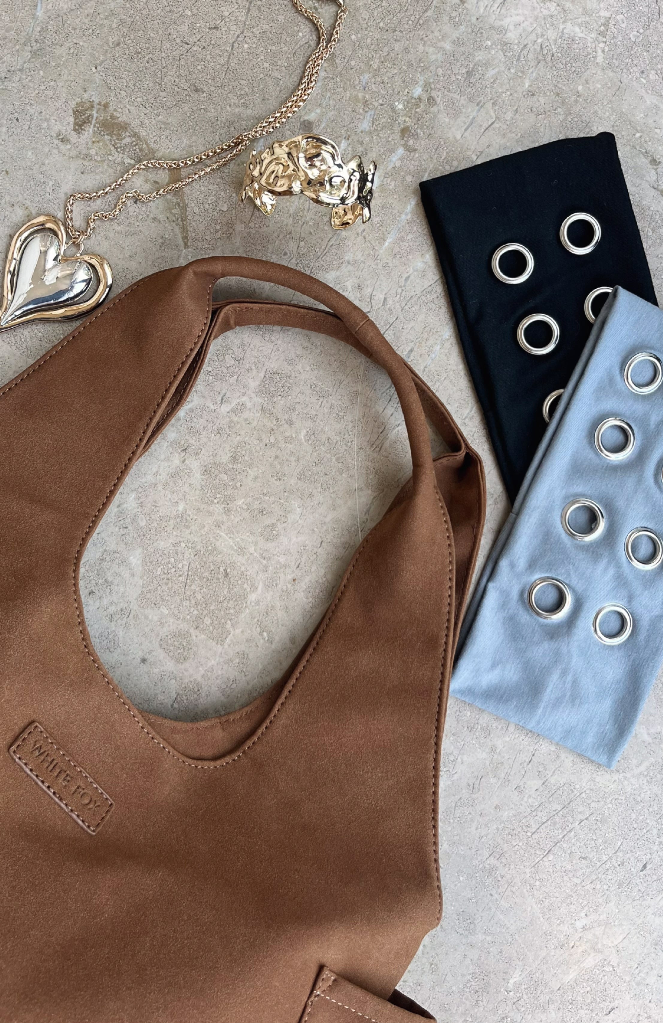 Cariane Shoulder Bag Camel Faux Suede