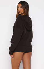 Floating By Knit Zip Front Hoodie Chocolate