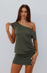 Following My Instincts Mini Dress Olive