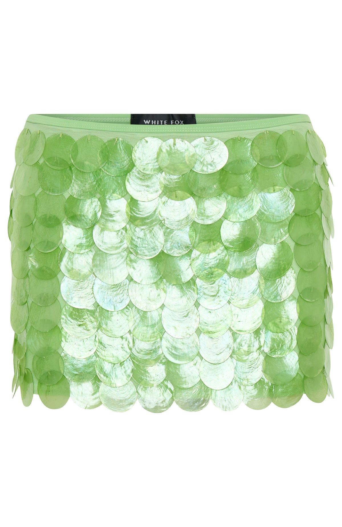 Forgiven Aura Shell Mini Skirt Lime