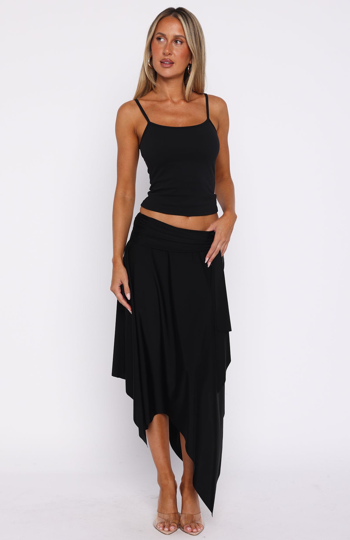 Free All Night Midi Skirt Black
