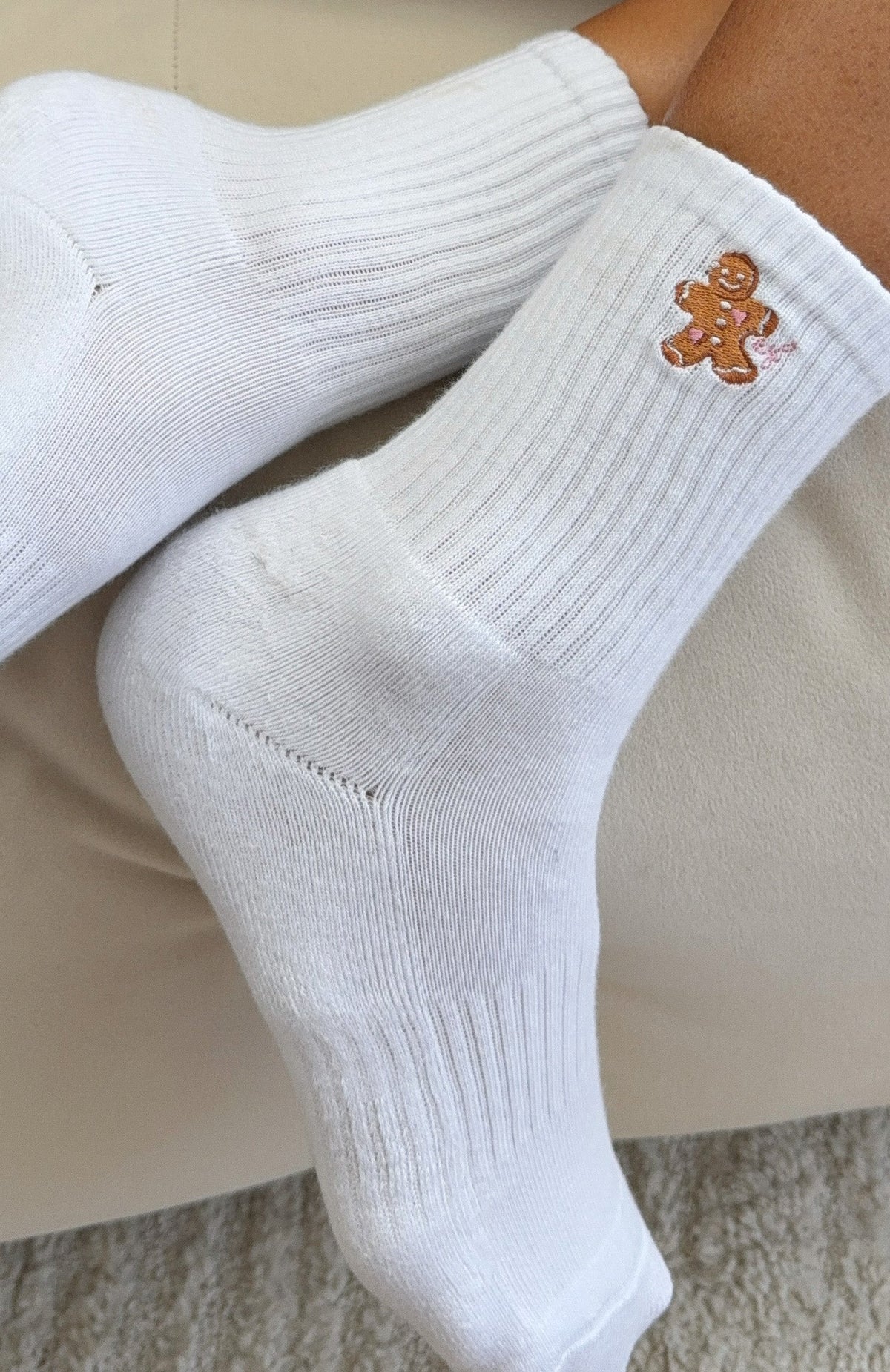 Gingerbread Socks White