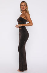Glitter Hustle Strapless Maxi Dress Black