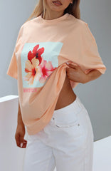 In With The New Oversized Tee Peach