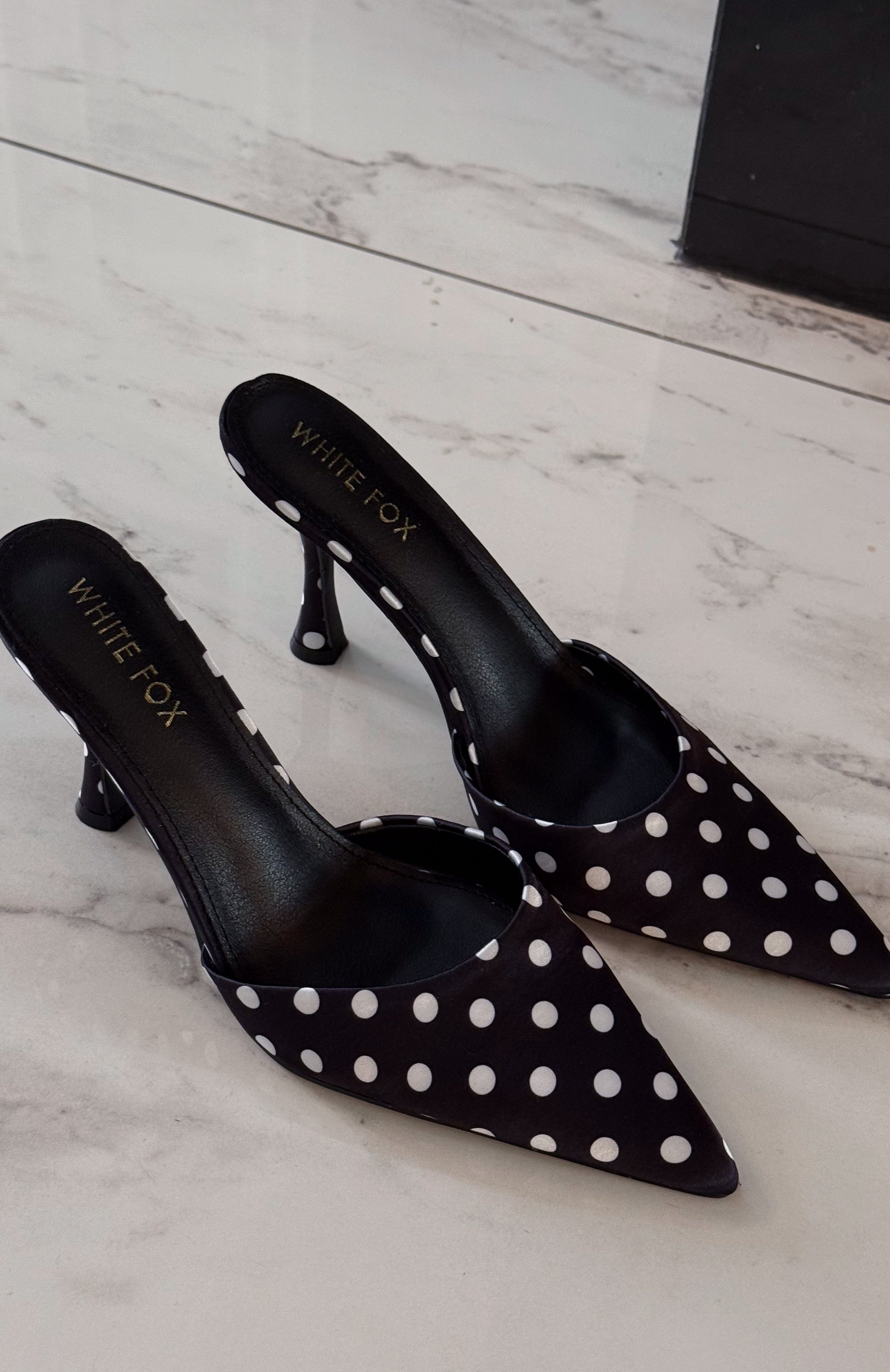 Iskra Mules Black Polka Dot