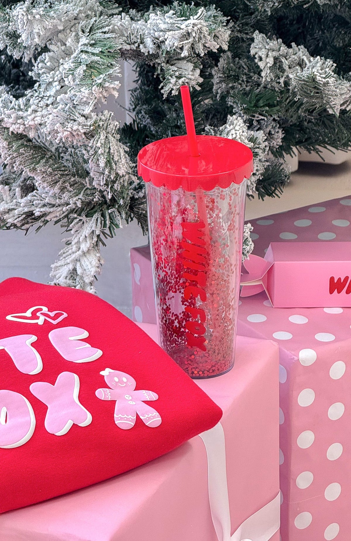 Kylen Tumbler 700ml Red Glitter