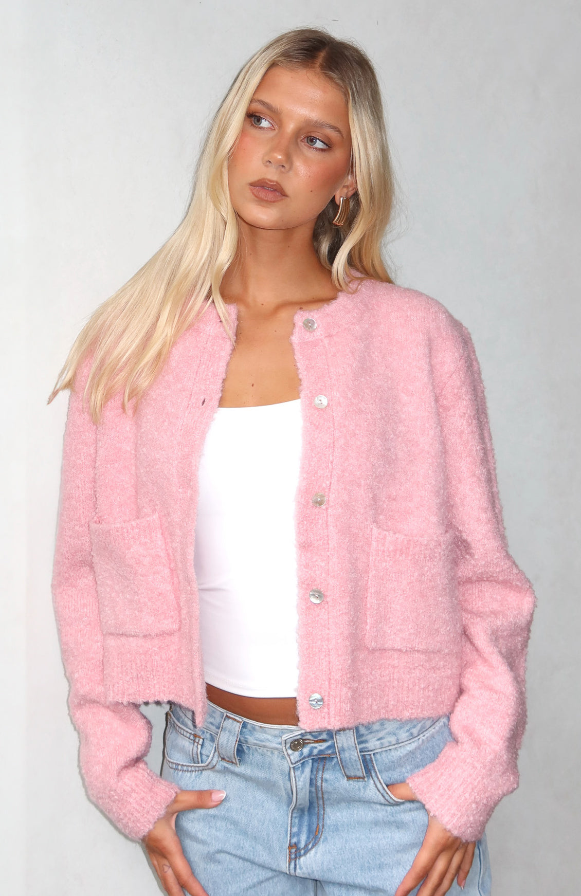 Layer Of Love Knit Cardigan Dusty Pink