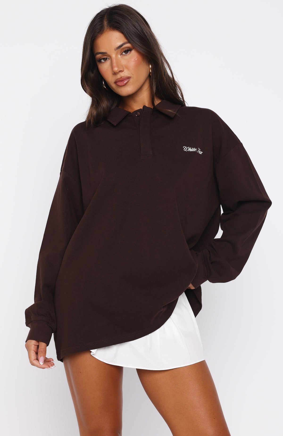 Let's Get Lost Oversized Long Sleeve Jersey Chocolate