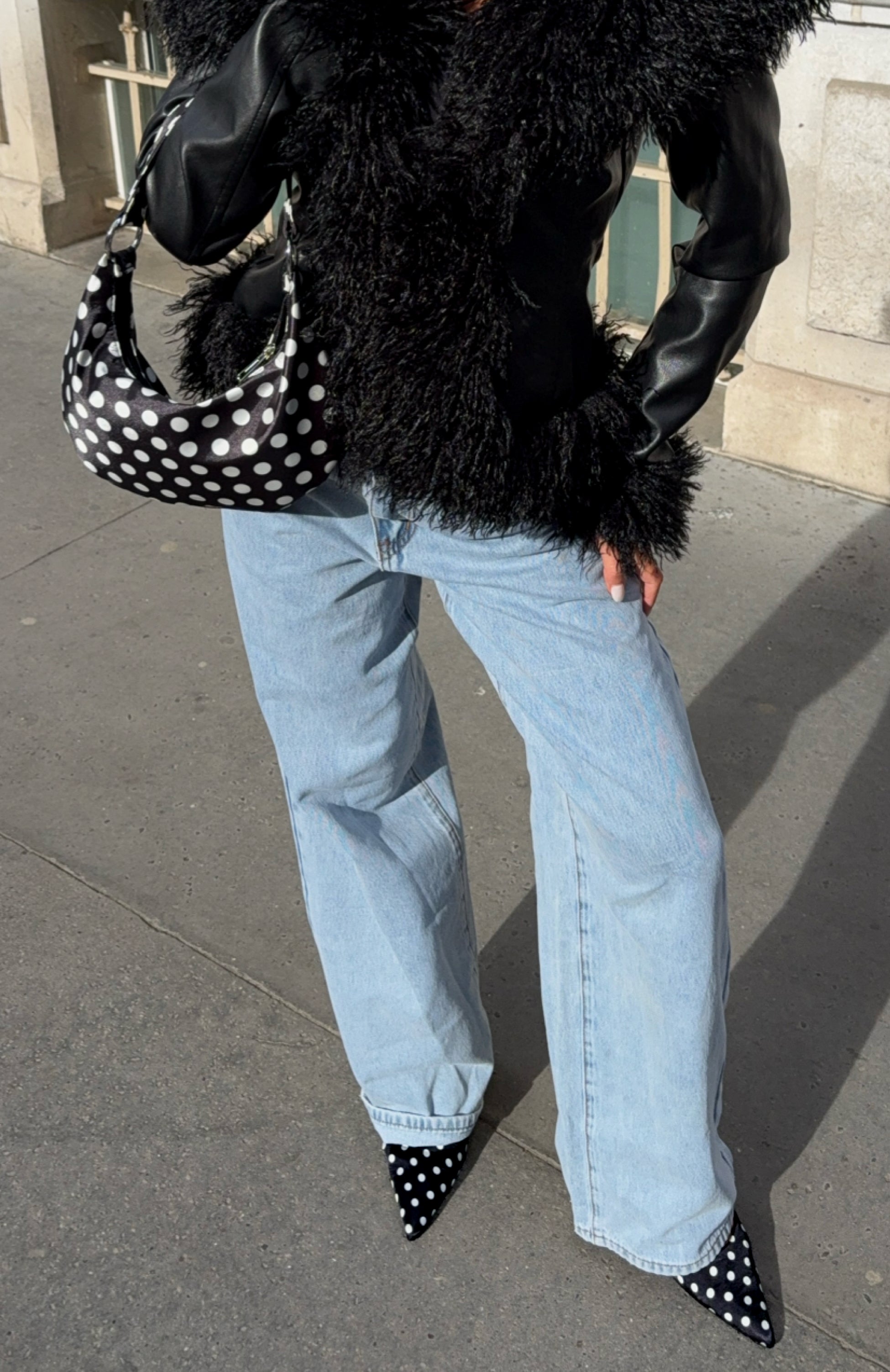 Iskra Mules Black Polka Dot