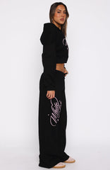 Love You Regardless Wide Leg Sweatpants Black