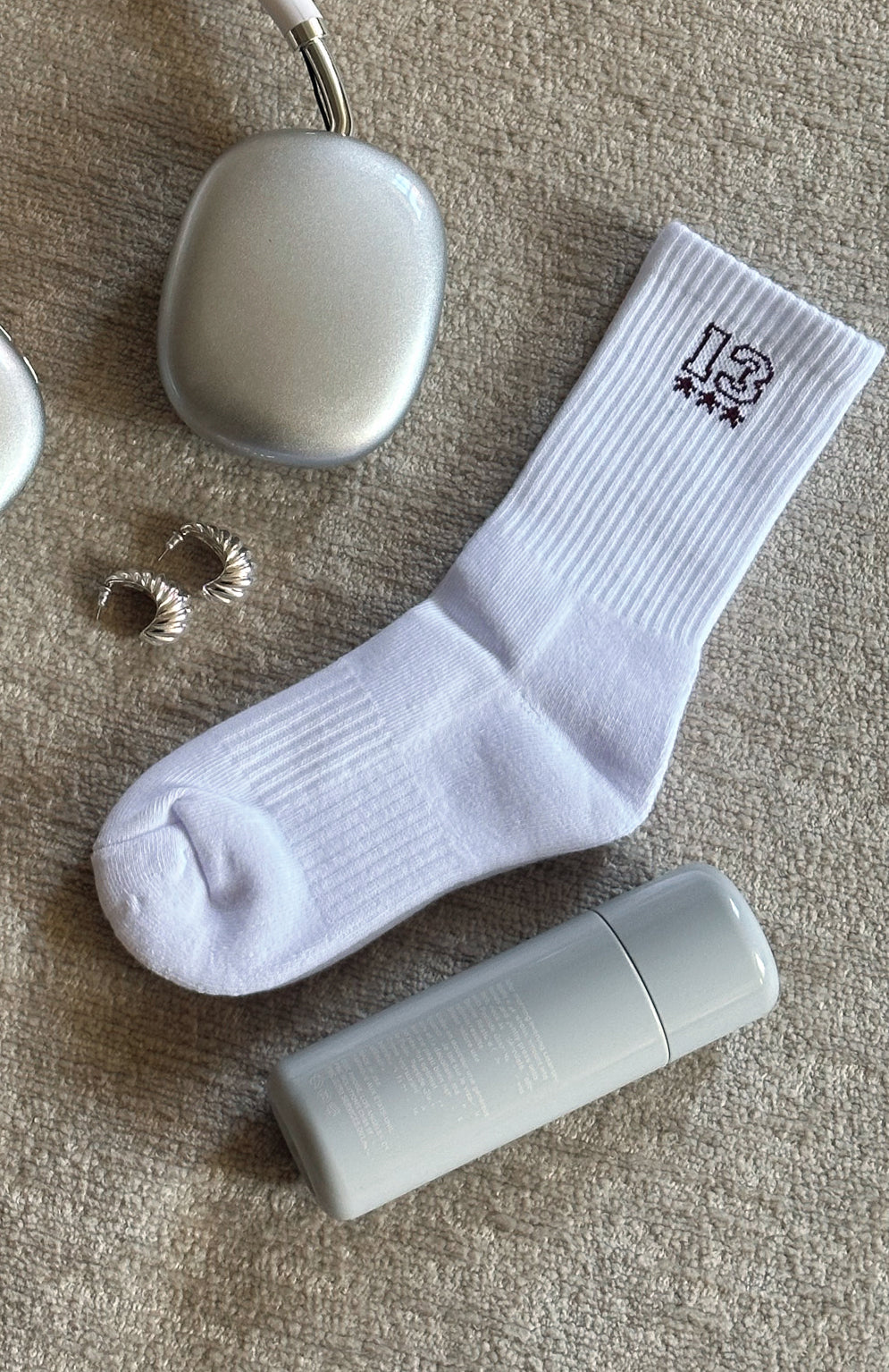 Lucky Dip Socks White/Burgundy