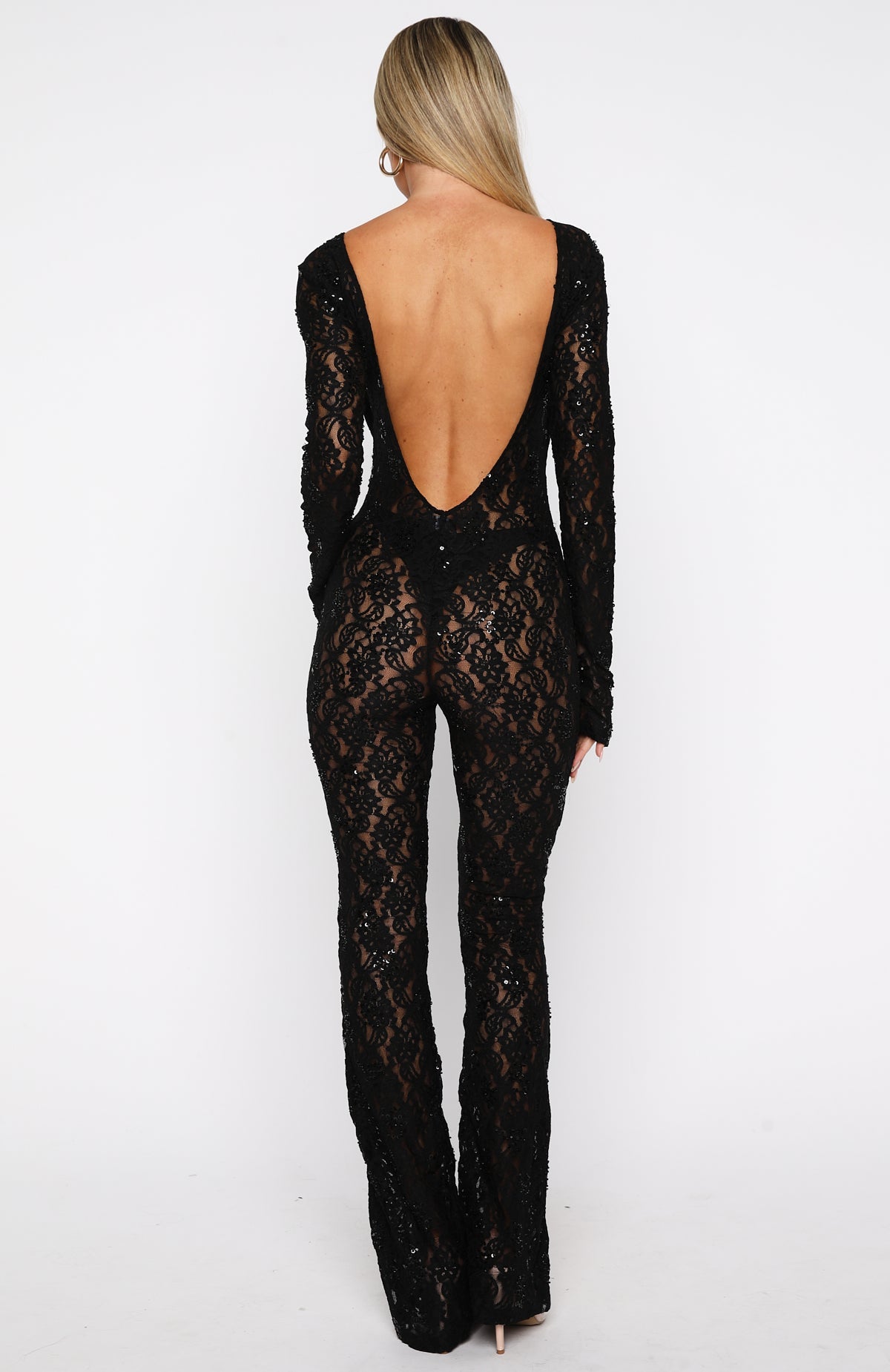 Major Attitude Lace Jumpsuit Black