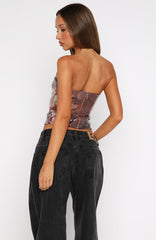 Make It Real Strapless Sequin Bustier Floral Shadows