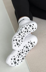 No Slowing Down Grip Socks White/Black