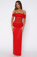 Matcha Baby Strapless Maxi Dress Chilli Red