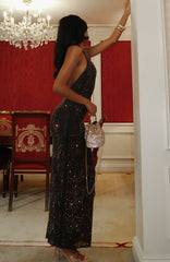 Burning Glance Embellished Maxi Dress Chocolate