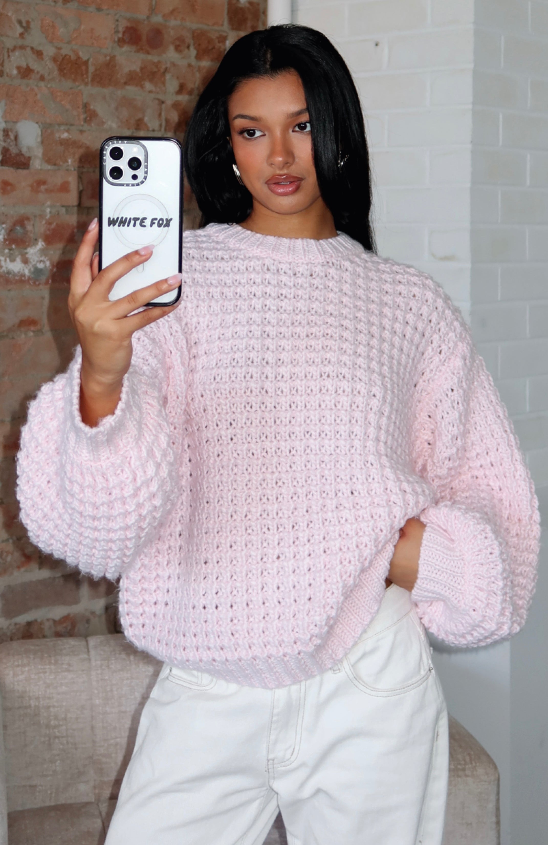 Pure Comfort Knit Sweater Baby Pink