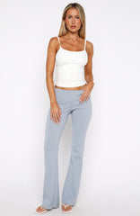 Silent Confessions Knit Pants Dusty Blue
