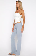Silent Confessions Knit Pants Dusty Blue
