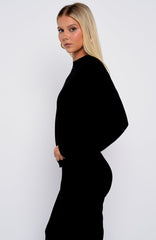 Slow Life Long Sleeve Pyjama Top Black