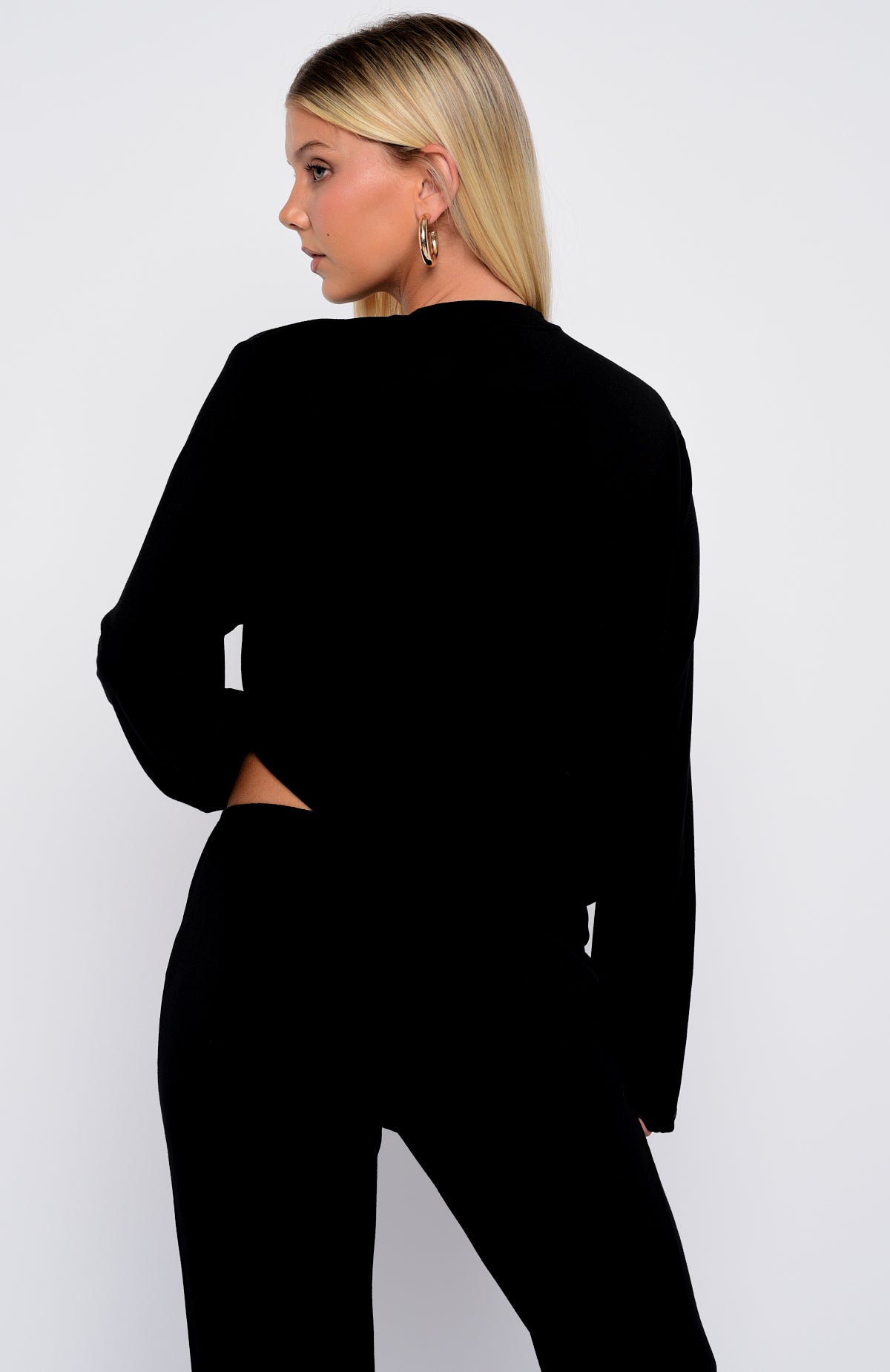 Slow Life Long Sleeve Pyjama Top Black