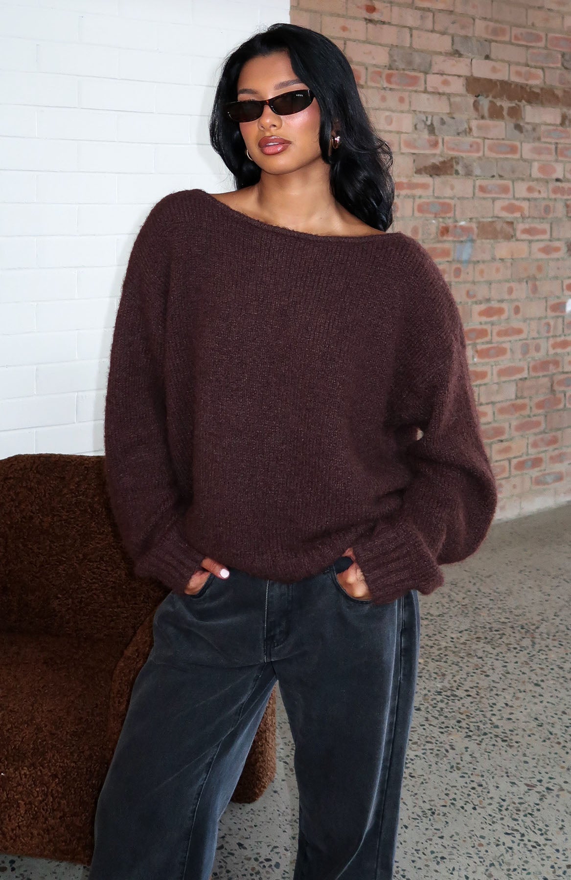 Softer Love Knit Sweater Chocolate