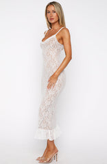 Stand For Something Lace Midi Dress White