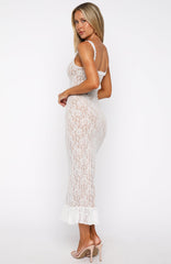 Stand For Something Lace Midi Dress White