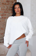 Staying Ahead Long Sleeve Tee White