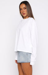 Staying Ahead Long Sleeve Tee White
