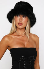 Trixie Faux Fur Hat Black