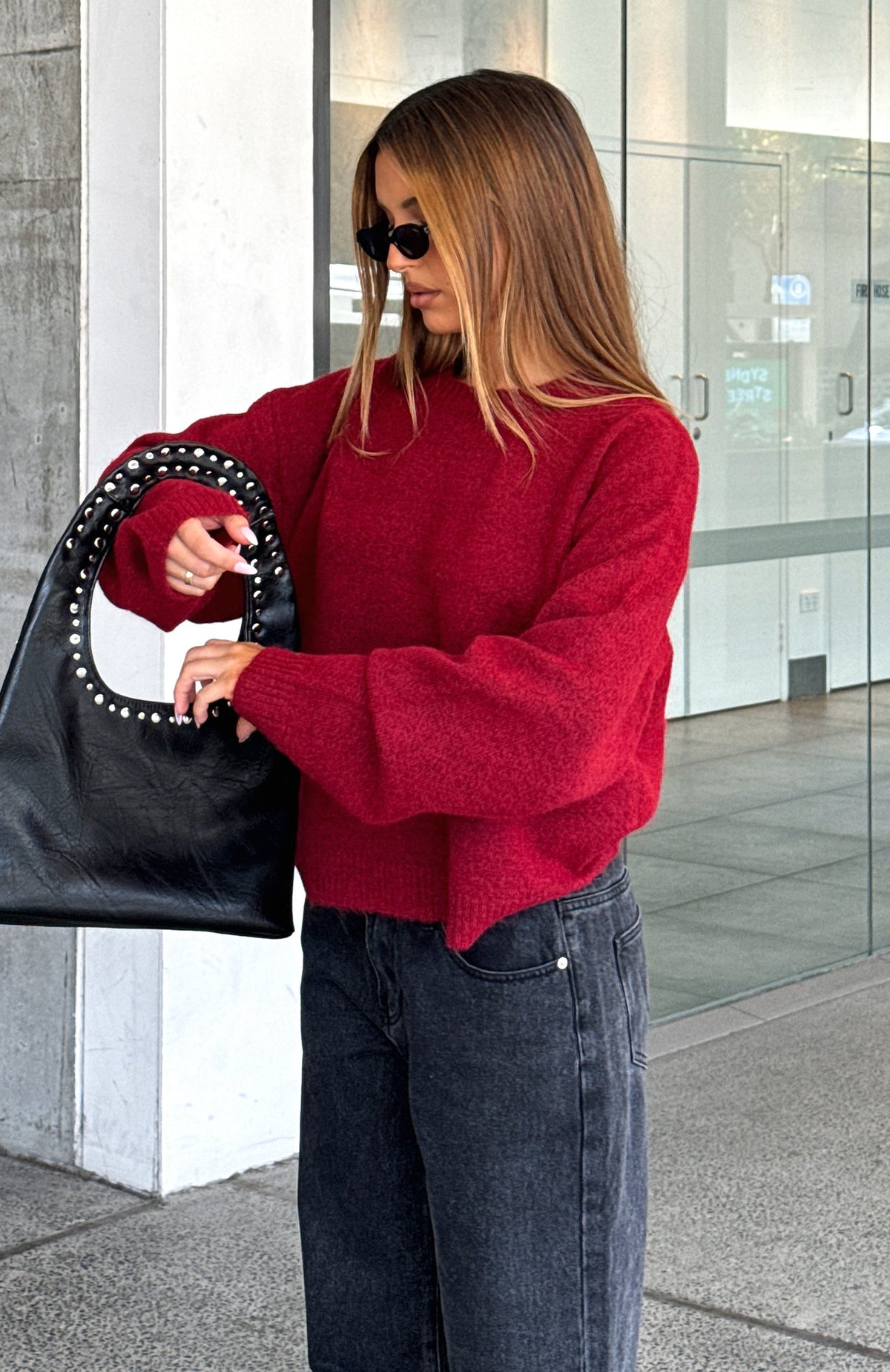 Warm Whispers Knit Sweater Burgundy