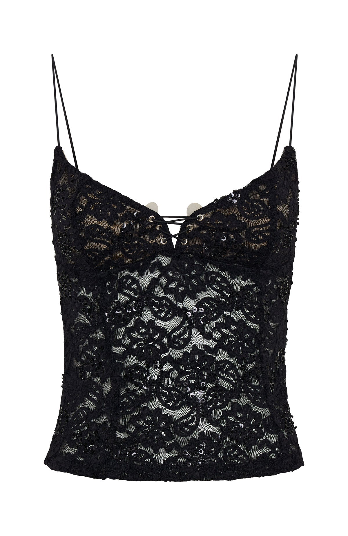 Weekend Escape Lace Top Black