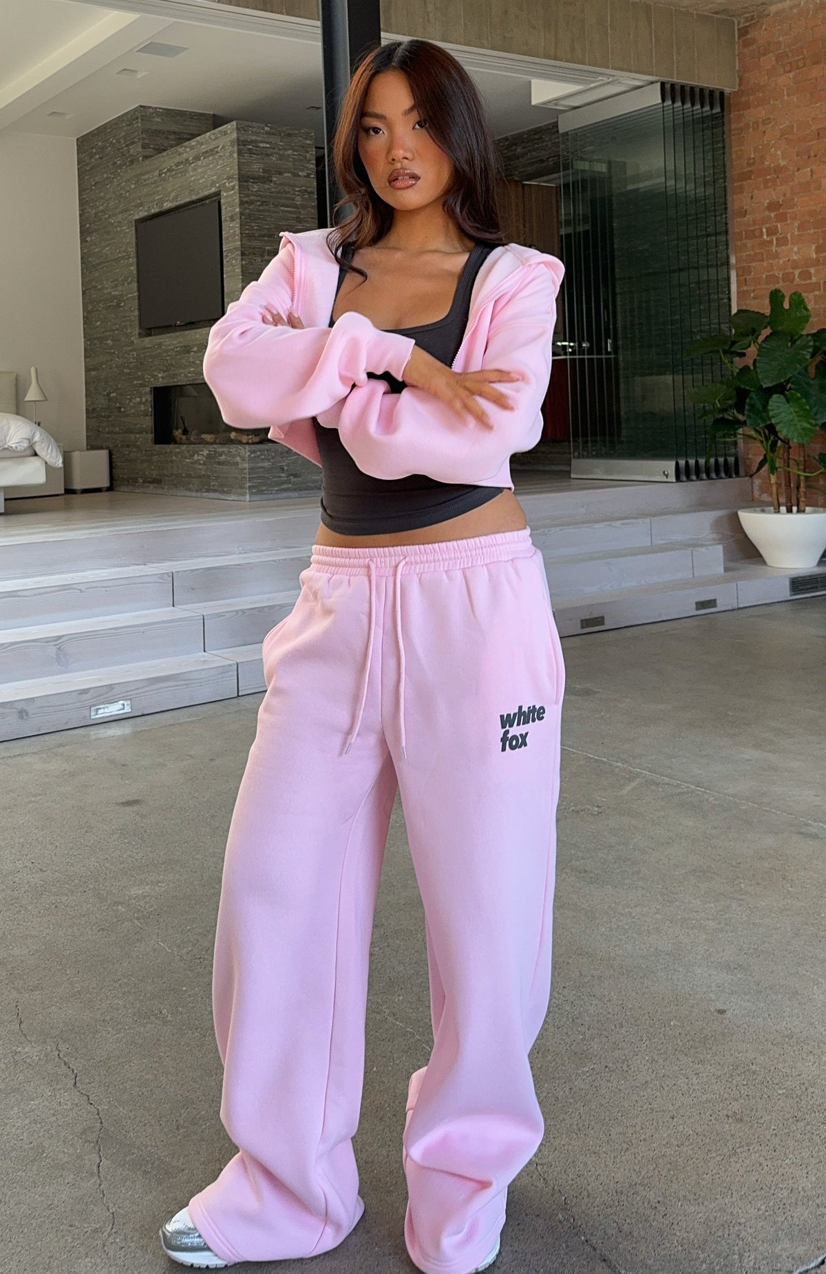 From The Archives Charli Wide Leg Sweatpants Pink