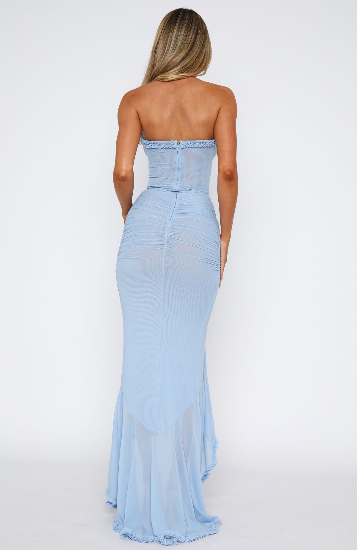 Still Got It Mesh Maxi Dress Sky Blue