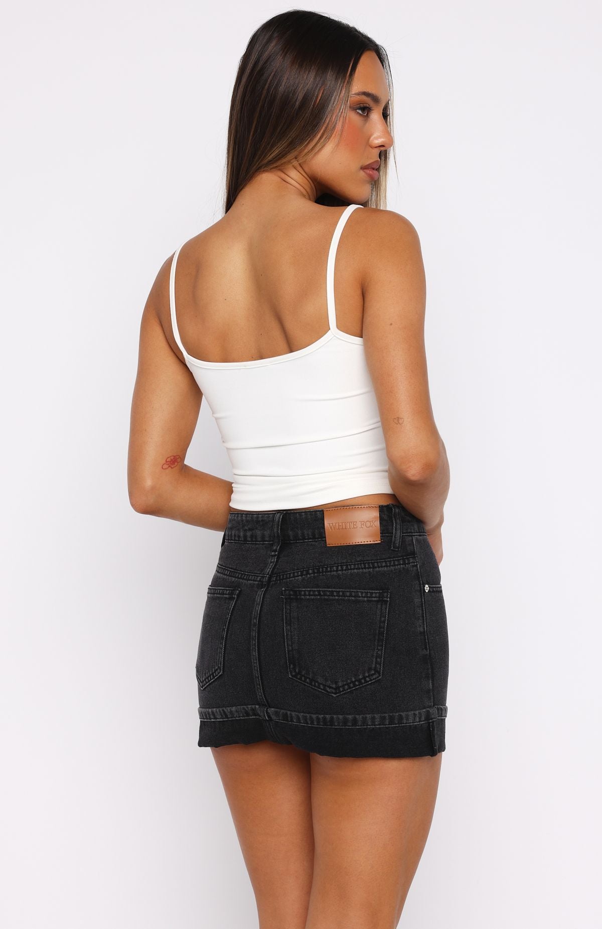 Charlotte Denim Mini Skirt Black Acid