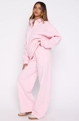 Chill Moves Wide Leg Sweatpants Pink
