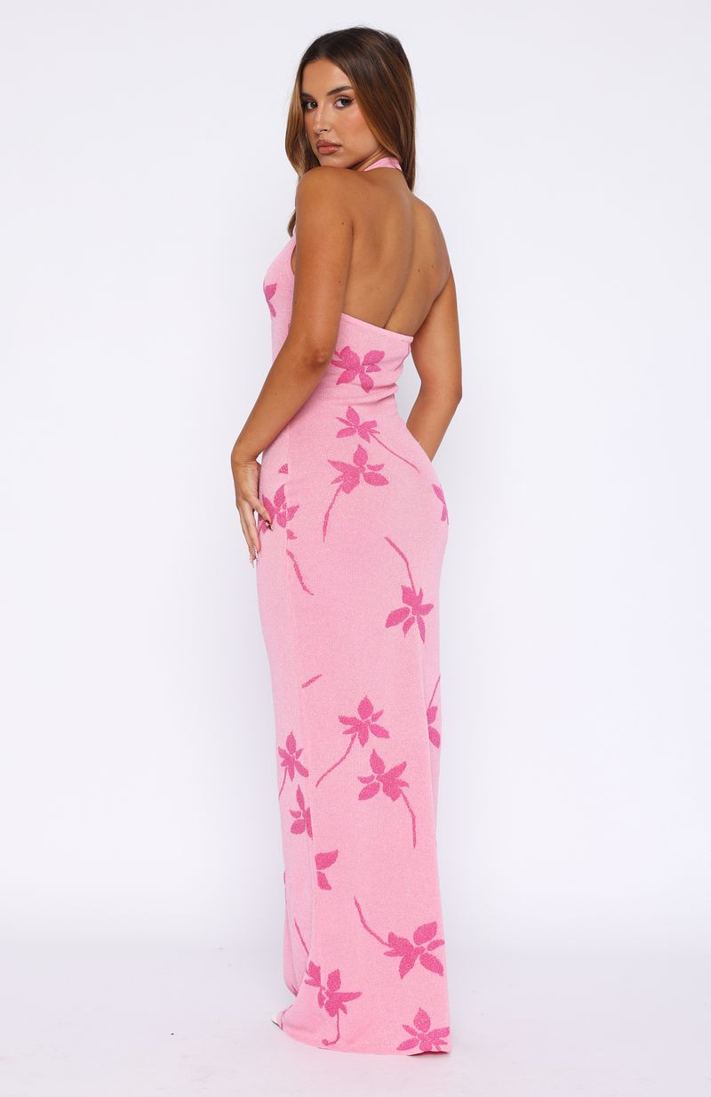 Chasing Heaven Knit Maxi Dress Pink